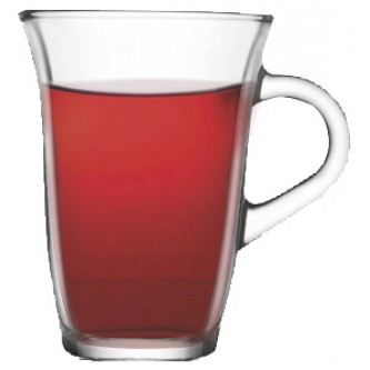 طقم بيالات شاي زجاج شفاف 6 قطعة موديل NIS407