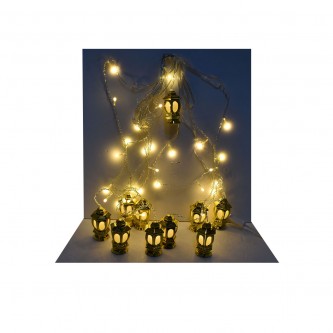 Ramadan electric lamp in the shape of a golden lantern MM-7846