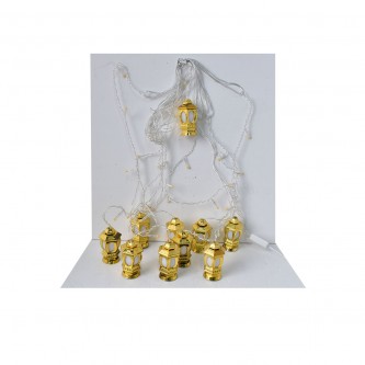Ramadan electric lamp in the shape of a golden lantern MM-7846