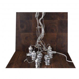 Ramadan electric lamp in the shape of a silver lantern MM-7848