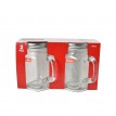كاسات زجاج عصير بغطاء فضي 2 حبة موديل 10504-2 كاسات زجاج عصير بغطاء فضي 2 حبة موديل 10504-2