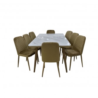 طاولة طعام رخام مع 8 كراسي موديل M005 -1