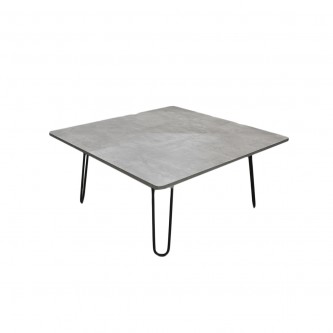 Gray Square Wood Service Table 100 x 100 x 46 cm 1161345