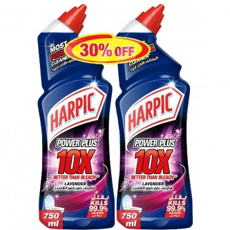 Harpic toilet cleaner 750 ml, lavender scent, 2 tablets, 30% discount