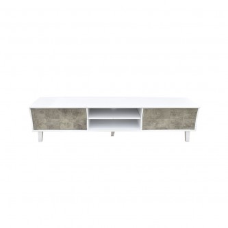 طاولة تلفاز خشبية مع ارفف 180 × 40 × 42 سم ابيض / رمادي TVTVC1002