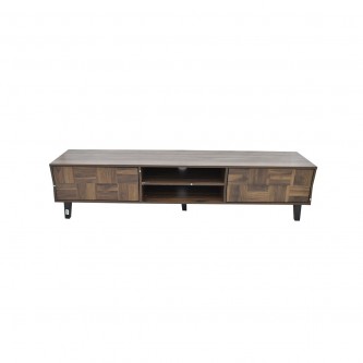 طاولة تلفاز خشبية مع ارفف 160× 40 × 42 سم بني 