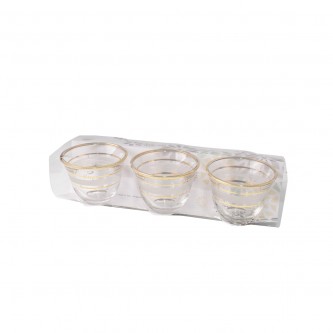  Gold Embossed Glass Coffee Cup Set 6 Piece 050G6CMTL2