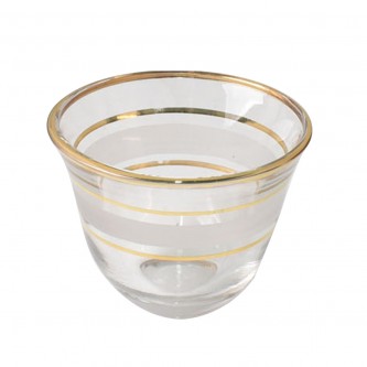  Gold Embossed Glass Coffee Cup Set 6 Piece 050G6CMTL2