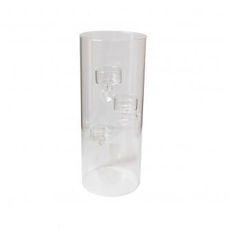 3 transparent candlesticks with one vase, model 008714