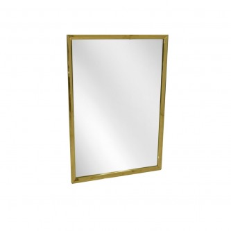 Wall mirror with golden steel frame 80 x 60 cm