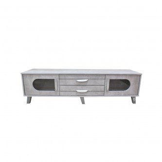 Wooden TV table with shelves 160 x 40 x 44 cm, gray