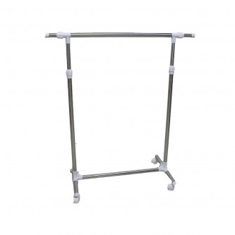 Clothes hanger with wheels, adjustable height and length, white 6015