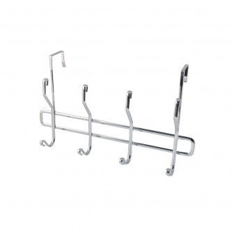 Door hanger for hanging clothes - 4 hangers, silver color