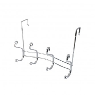 Door hanger for hanging clothes - 4 hangers, silver color