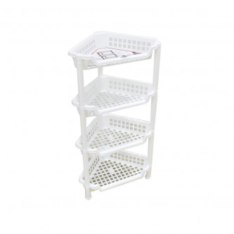 Plastic vegetable basket, 4 layers, white, B0031