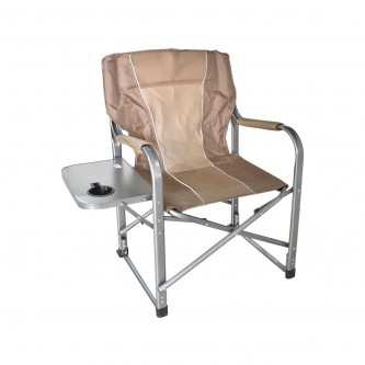 Travel and camping chair with side table, beige MF6001557