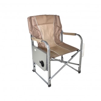 Travel and camping chair with side table, beige MF6001557