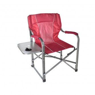 كرسي رحلات وتخييم مع طاولة جانبية احمر YM-587301