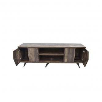 Wooden TV table, 150 x 30 x 55 cm, brown