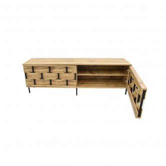 طاولة تلفاز خشب 150× 35 × 50 سم بيج / اسود 