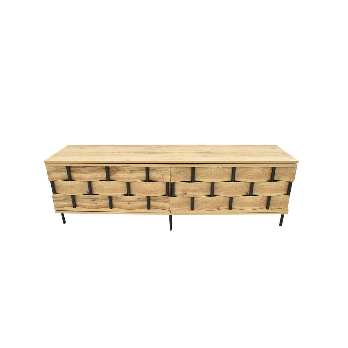 طاولة تلفاز خشب 150× 35 × 50 سم بيج / اسود