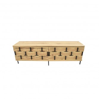 طاولة تلفاز خشب 150× 35 × 50 سم بيج / اسود 