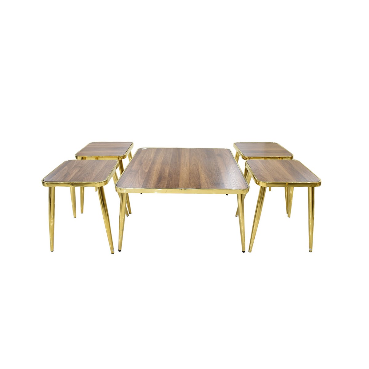 طقم طاولات خدمة خشب مربع 5 قطعة ALCT-551