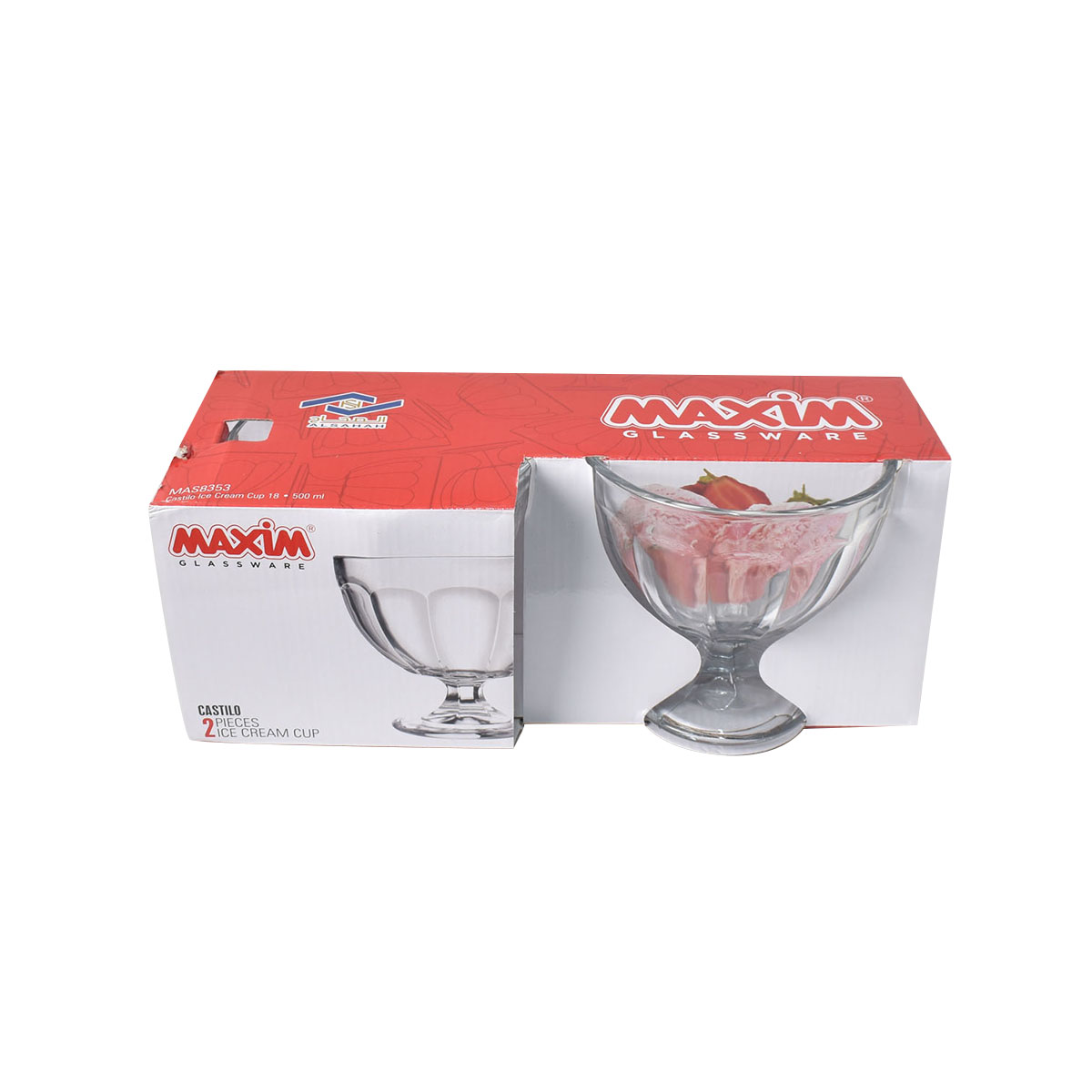 كاسات ايس كريم زجاج 2 قطعة 500 مل MAS8353 كاسات ايس كريم زجاج 2 قطعة 500 مل MAS8353