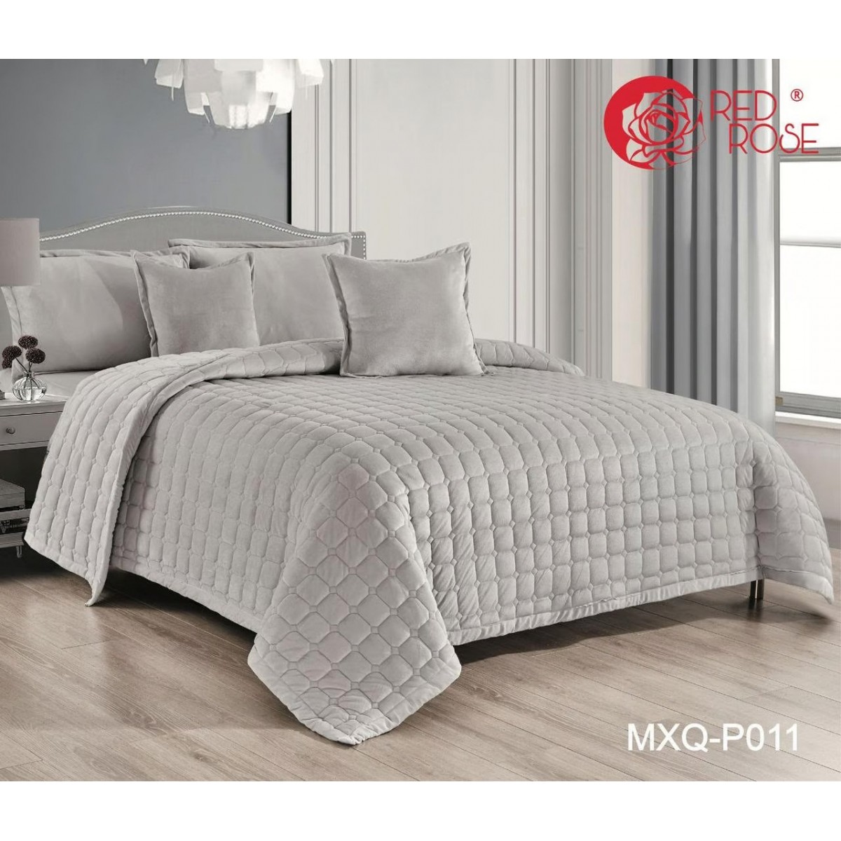 مفرش سرير مخمل مضغوط 6 قطعة نفرين VXQ-P011