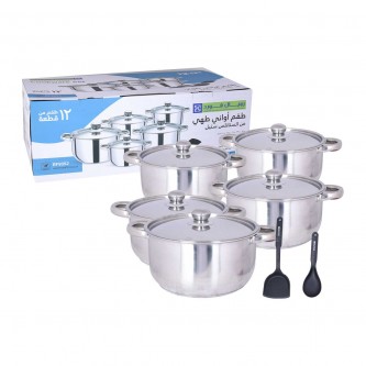 Royalford 12-piece steel cooking pot set RF9352
