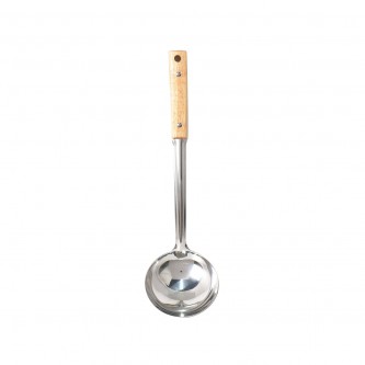 Steel scoop spoon with wooden handle AF500206
