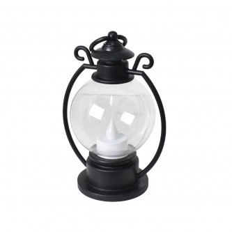 Luminous plastic lantern, 8 x 8 x 15 cm, black, AF500995