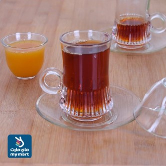 طقم فناجين قهوة و بيالات شاي زجاج مع الصحون 36 قطعة AF503102