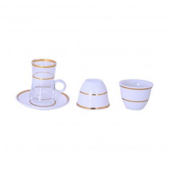 طقم فناجين قهوة و بيالات شاي زجاج مع الصحون 36 قطعة AF501537