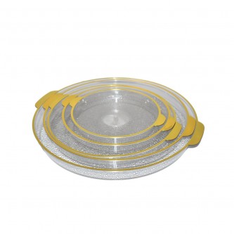 طقم صواني تقديم بلاستيك دائري 5 قطعة AF502061