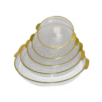 Round plastic serving trays set 5 pieces AF502061