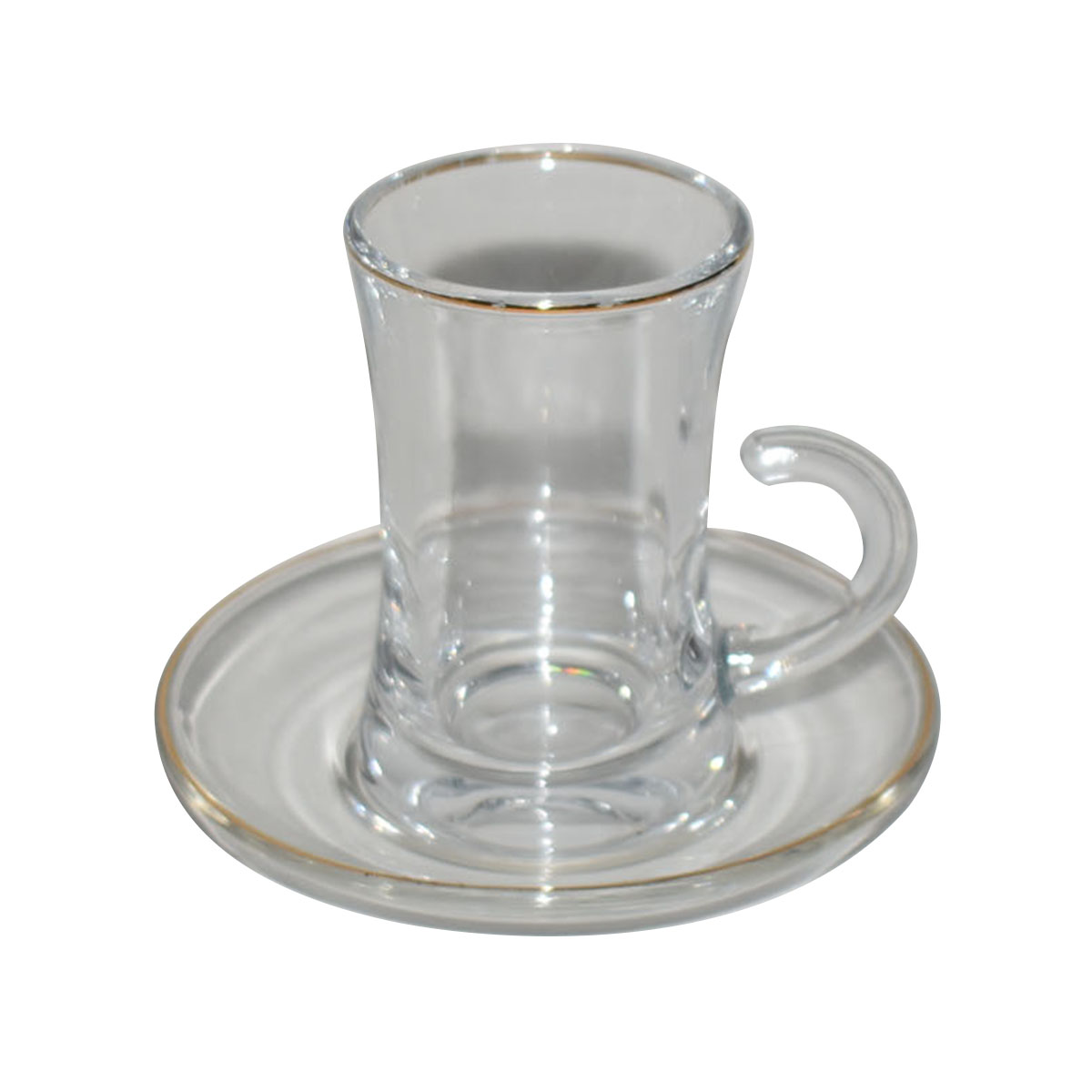 طقم بيالة شاي زجاج مع صحن 2 قطعة AF503036