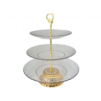 Transparent/gold acrylic necklace, 3 layers, rotatable, SH23784