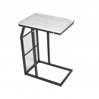 طاولة جانبية خشب مستطيل 45 × 30 × 60 سم رمادي / اسود ZM2349C