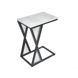 طاولة جانبية خشب مستطيل 45 × 30 × 60 سم رمادي / اسود ZM2351C