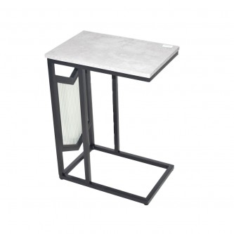 طاولة جانبية خشب مستطيل 45 × 30 × 60 سم رمادي / اسود ZM2353C