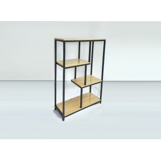 Multi-use wooden shelf, 77 x 30 x 117 cm, beige/black