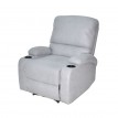 كرسي استرخاء جلد مع حامل اكواب رمادي FH-1402-XY-13