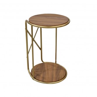 طاولة جانبية خشب دائري 38 × 38 × 56 سم بني / ذهبي CTZM2272GO