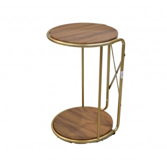 طاولة جانبية خشب دائري 38 × 38 × 56 سم بني / ذهبي CTZM2272GO