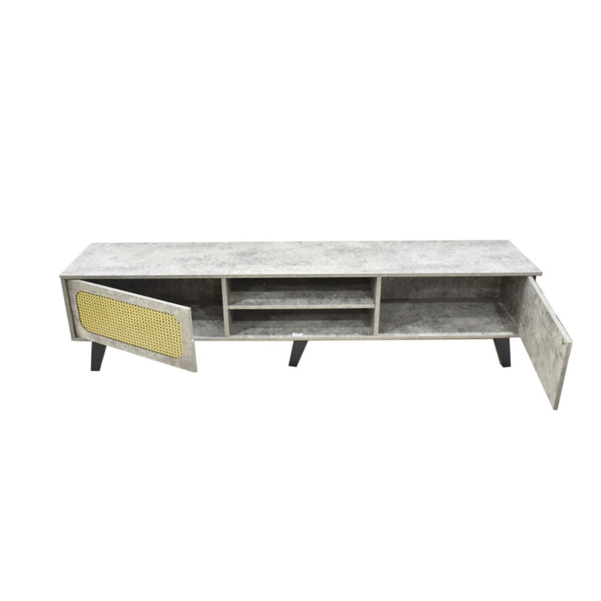 طاولة تلفاز خشبية مع ارفف 180 × 40 × 48 سم رمادي 1270970