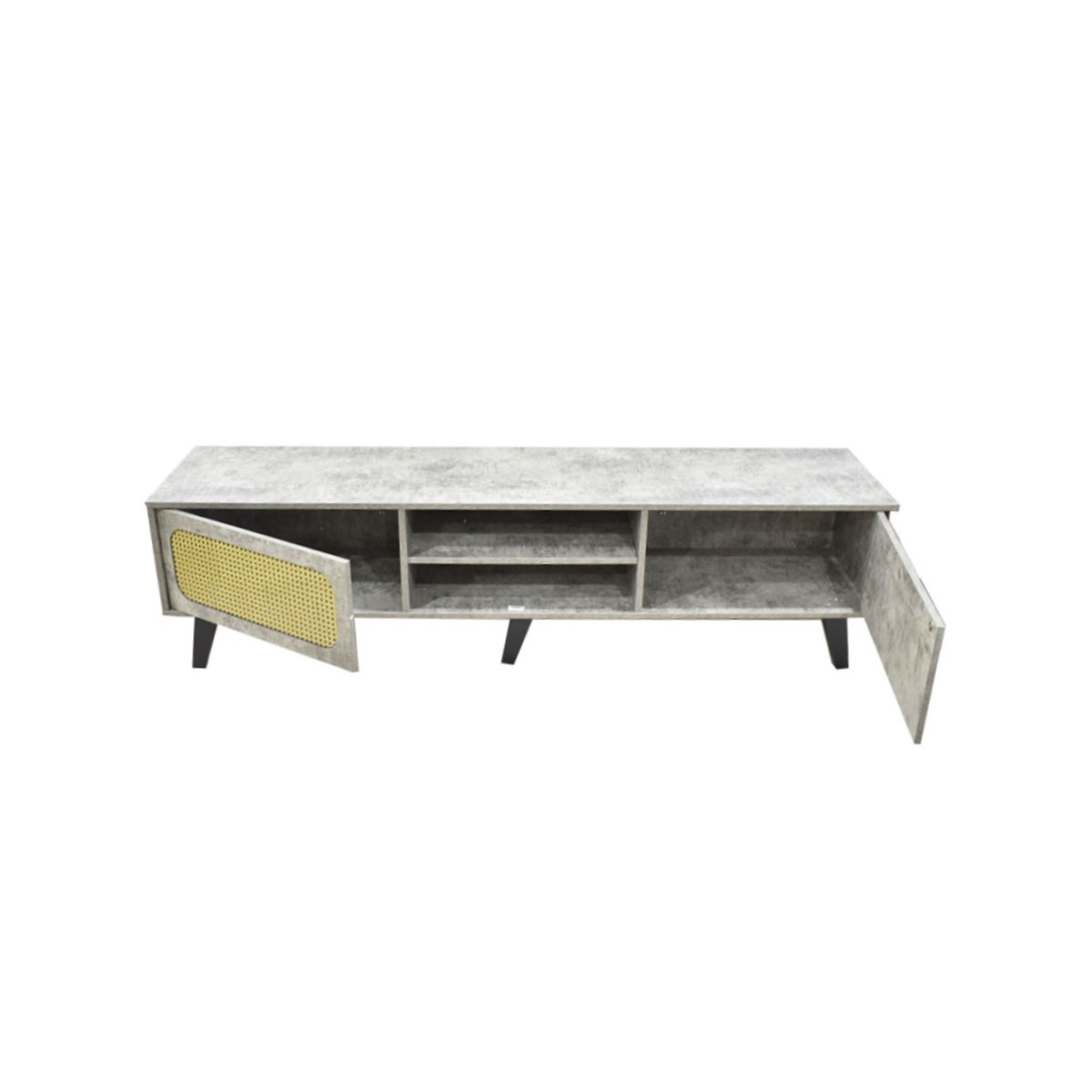 طاولة تلفاز خشبية مع ارفف 160 × 40 × 48 سم رمادي 1270969
