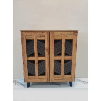 Wooden Shoe Cabinet, 2 Doors, 80 x 32 x 91 cm, Brown SC-8172