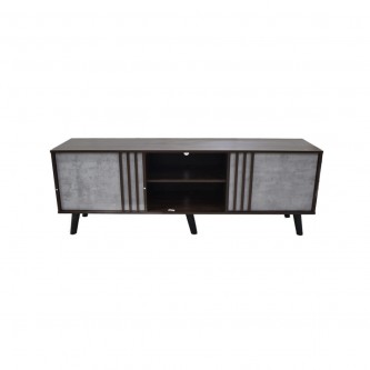 طاولة تلفاز خشبية مع ارفف 160 × 40 × 56 سم بني / رمادي LF205272