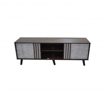 طاولة تلفاز خشبية مع ارفف 160 × 40 × 56 سم بني / رمادي LF205272